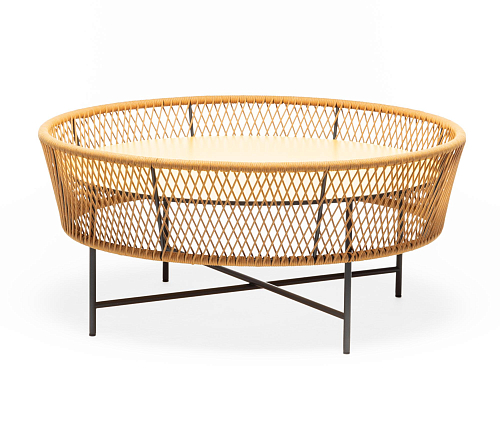 Table Basse de Jardin Ronde Jaune Tamburo LG