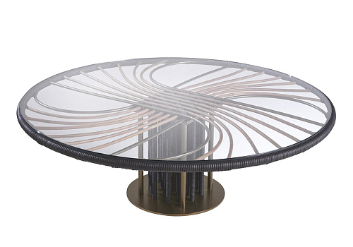 Table basse Sunrise avec plateau en verre