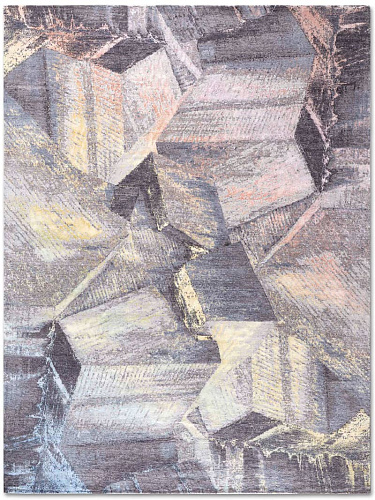 Tapis Brutalisme Soleil Pastel sur Gris Clair