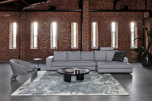 Tapis Patchwork gris astral