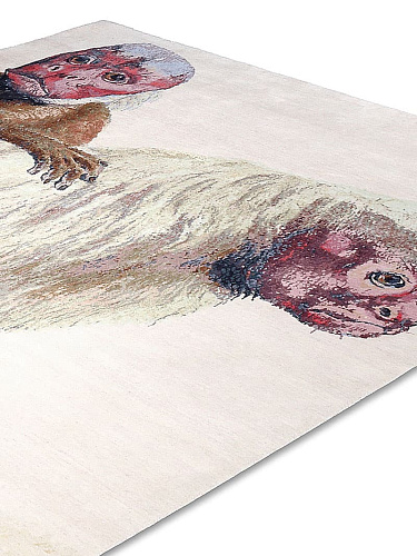 Tapis tissé main Deux Singes