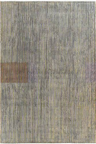 Tapis à Rayures en Viscose Tissé à la Main
