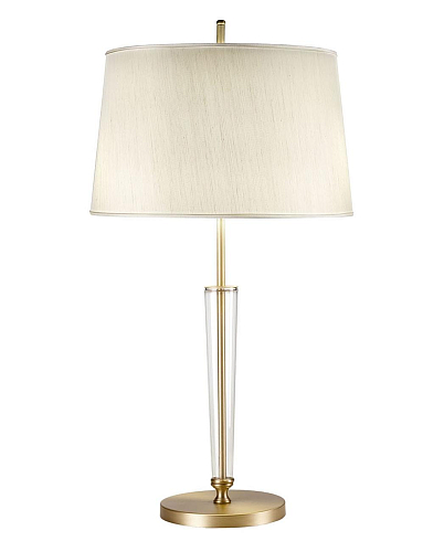Lampe de Table en Or Antique avec Verre Conique et Abat-Jour en Tissu