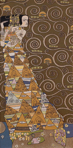 Tapisserie La Dame (Gauche), de Klimt Brun