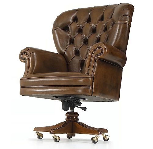 Fauteuil En Cuir Dolcevita avec Base Pivotante à 5 Branches