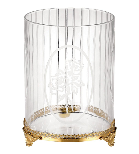 Corbeille en Cristal Dorée à l'Or 24 Carats