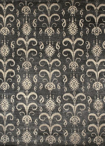 Tapis en Laine Ikat Noué à la Main