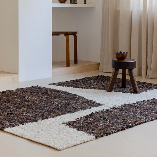 Tapis Artisan Fondement Chocolat/Crème