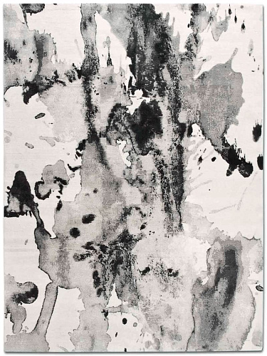 Tapis No. 04 Noir & Blanc sur Blanc