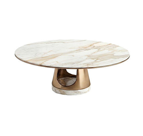 Table basse ronde Aura avec base en arc