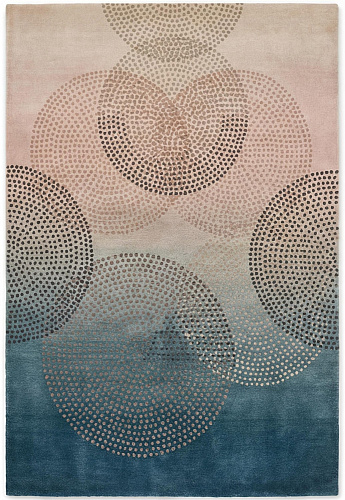 Tapis fait main Misty Circles