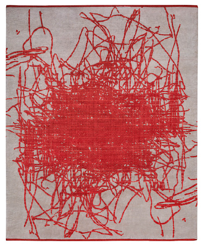 Tapis Grid Muted 2 Rouge