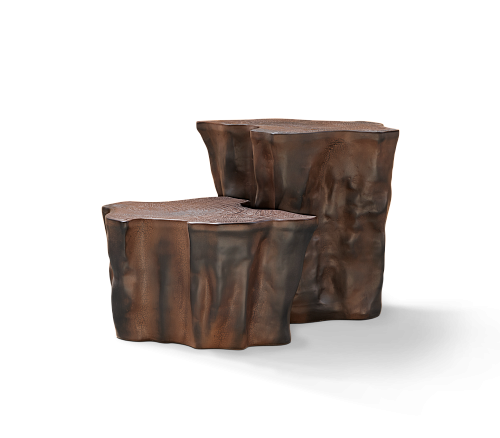 Table d'Appoint en Céramique Brun Foncé Horizon