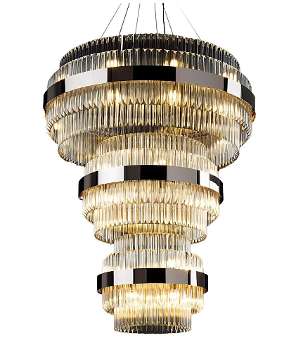 Lustre Rond en Nickel Poli avec Verre Triedro