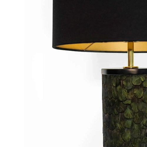 Lampe de table Tailor en plumes de paon