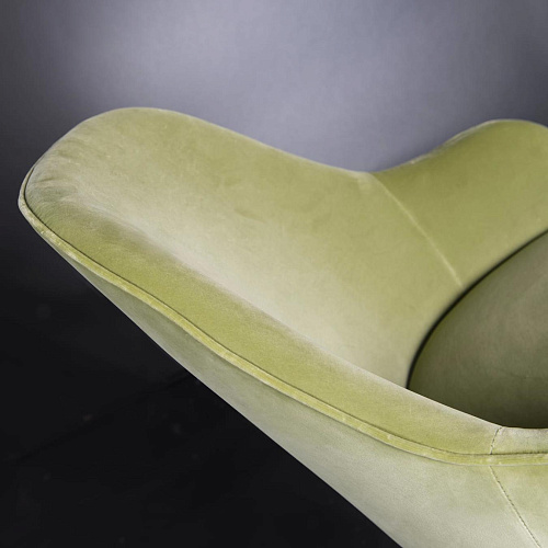 Chaise Paulette verte avec accoudoirs