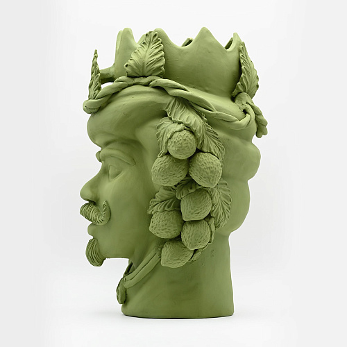 Sculpture Tête De Maure Vert Mat