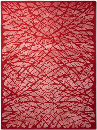 Tapis noué main de luxe Dresden Rouge