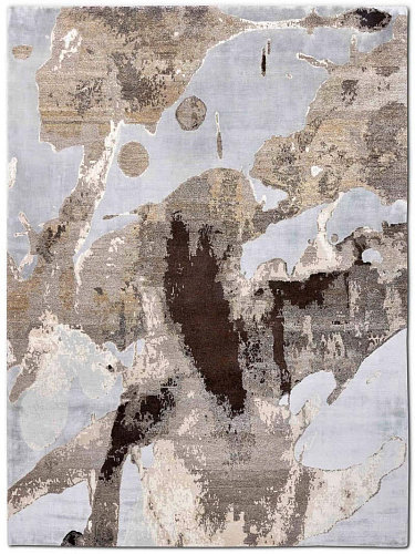 Tapis No. 01 Naturel sur Gris Argenté