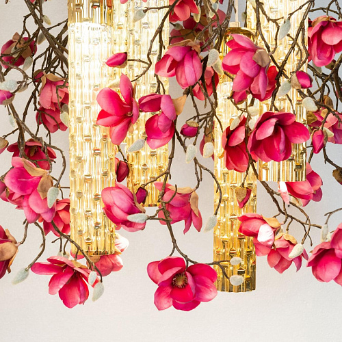 Lustre carré doré Magnolia