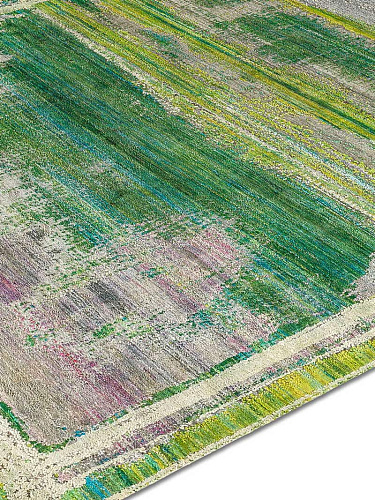 Tapis de luxe fait main Vert Mix