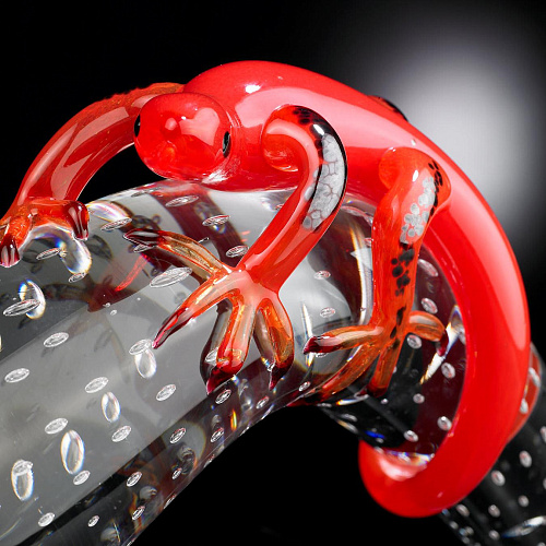 Figurine corne en verre avec gecko
