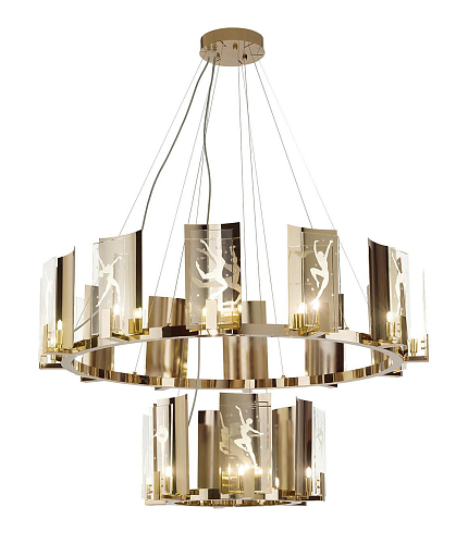 Grand Lustre Rond Or Doux