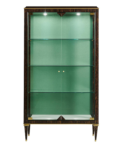 Armoire en bois de palmier avec accents en laiton