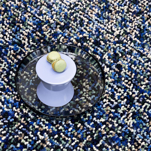 Tapis shaggy feutré Pop-Art Bleu
