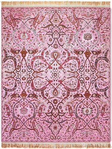 Tapis noué main Heriz Rose Luxe
