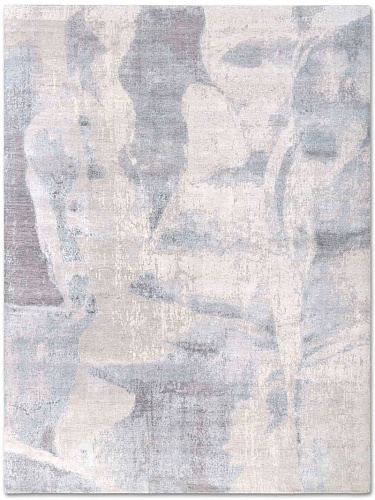 Tapis noué main Gris / Ivoire