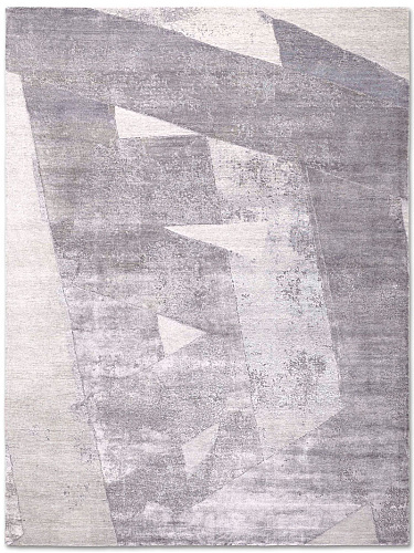 Tapis tissé main Argent Neige