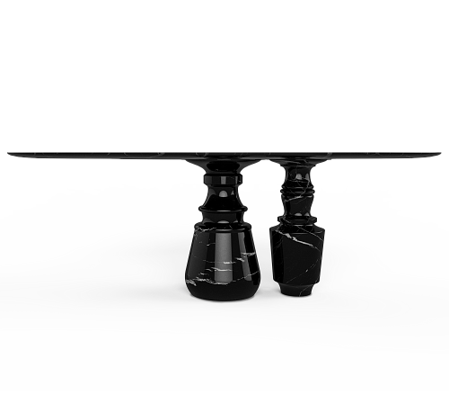 Table à Manger Ovale Obsidienne Nero Marquina