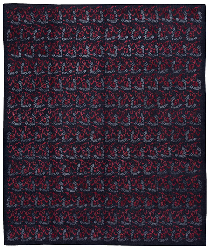 Tapis Boteh Bleu Rouge