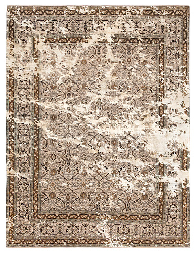 Tapis Tabriz Lexington Ciel Camelgris Gris Argent Soie