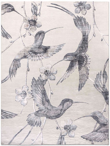 Tapis noué main Colibris