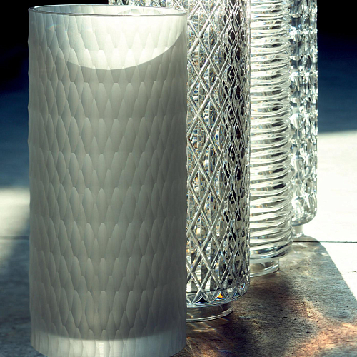 Vase en Cristal Mat Hexagonal Italien