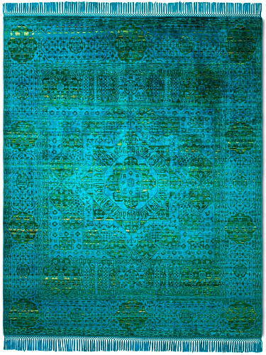 Tapis de luxe Bleu Électrique / Vert