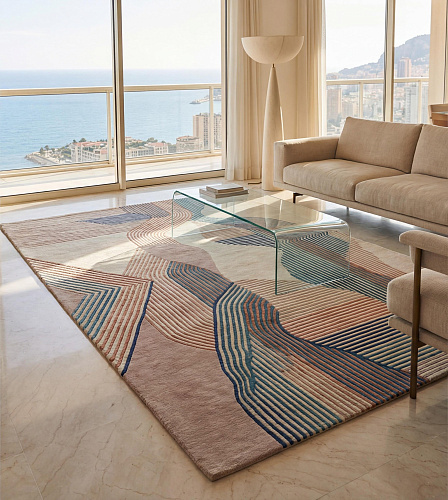 Tapis fait main Vertical Currents