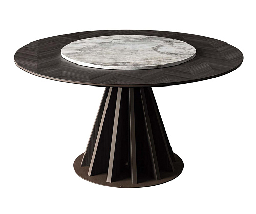Table Ronde en Marbre et Bois