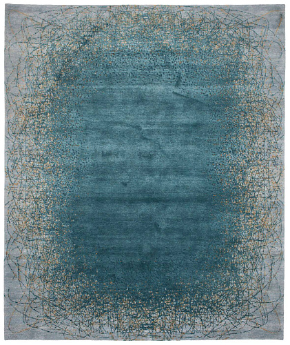 Tapis Ballpoint Art 6 Blanc Bleu