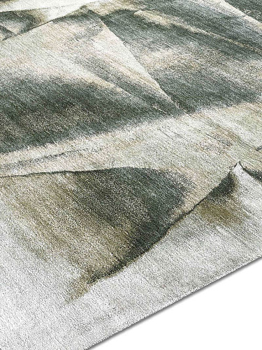 Tapis noué main Vert Olive