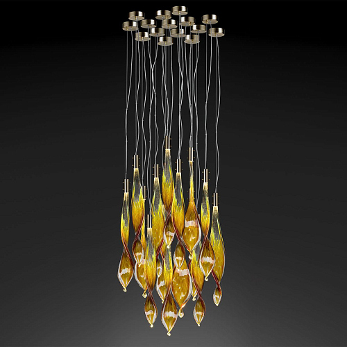 Suspension Murano Feuilles 14 Lumières