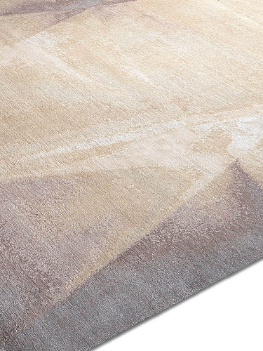Tapis noué main Jaune Mauve