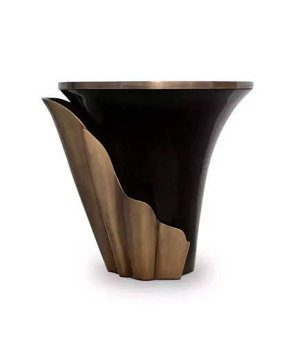 Table d’Appoint Yasmine Feuille d’Or Vieillie