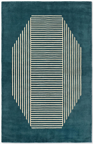 Tapis de luxe Octagon Lines Teal