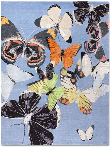 Tapis Papillon No. 05 Original sur Bleu Poudré