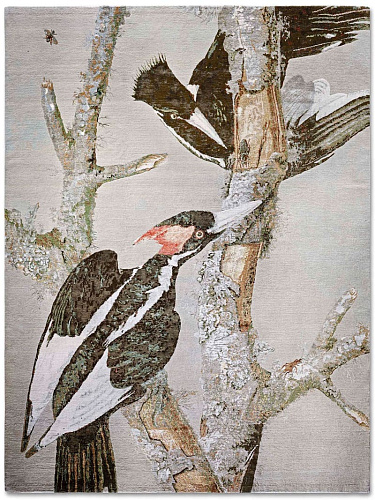 Tapis tissé main Deux Oiseaux