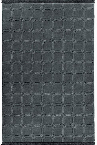 Tapis Bleu Nuit Tufté à la Main