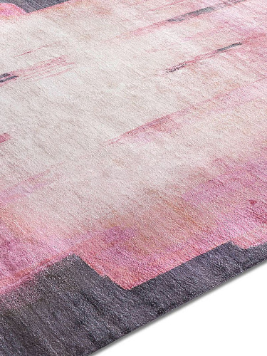 Tapis tissé main Hexagone Rose